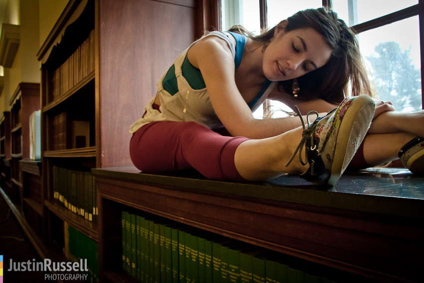 Hillary in Fogler Library