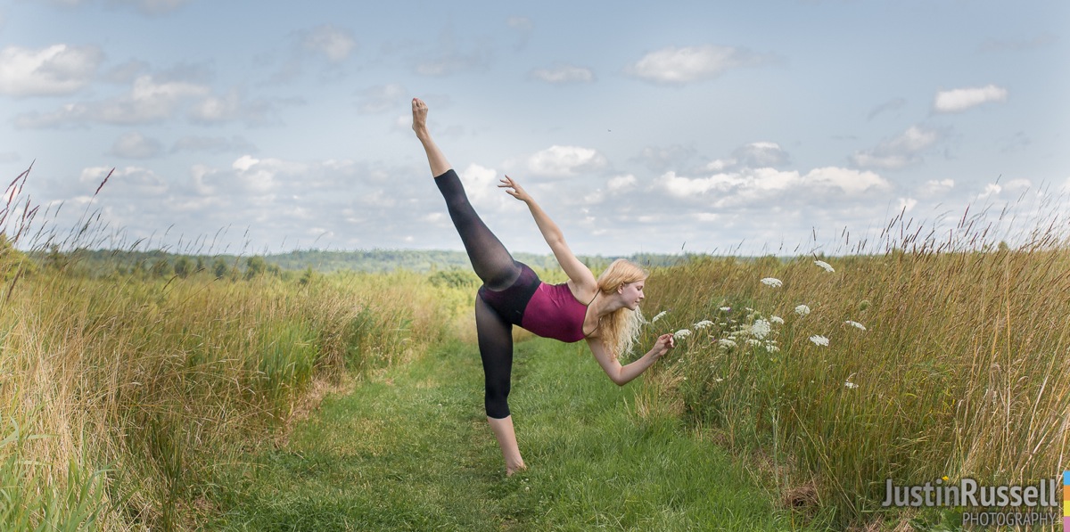 Katie doing ballet at the Bangor City Forest